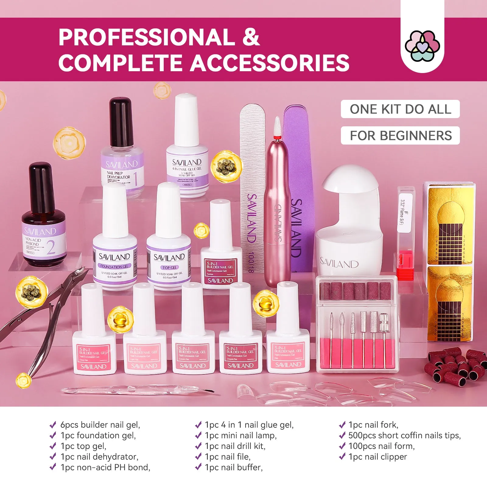 10ml Builder Nail Gel Kit with Nail Drill