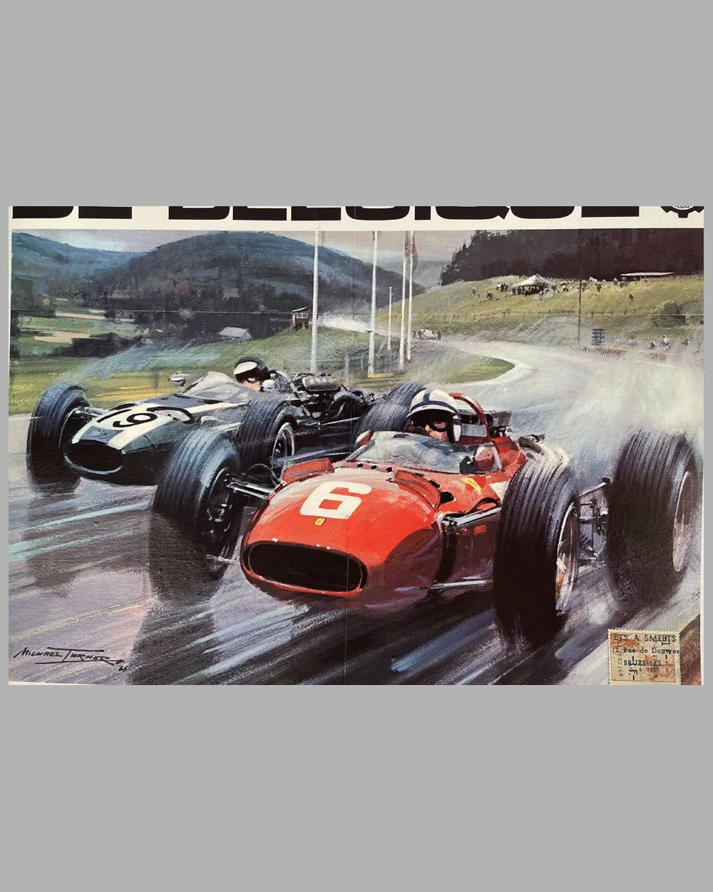 1967 Belgian Grand Prix official poster by Michael Turner