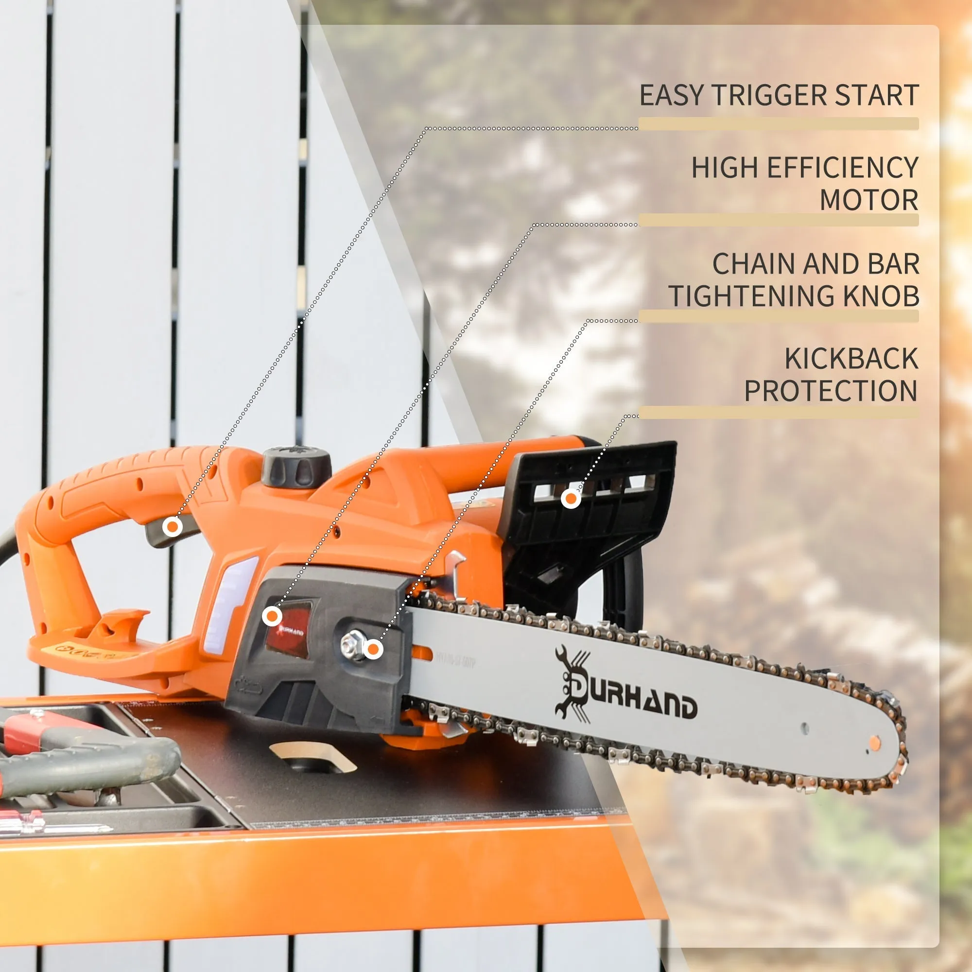 2000W Electric 40cm Chainsaw With Double Brake by Durhand