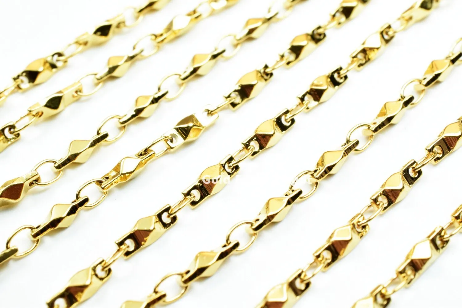 3 Foot 18K Gold Filled Look, Bar Chain Size 2.5mm Gold Filled Look, Findings Chain For Jewelry Making