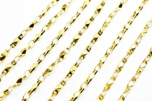 3 Foot 18K Gold Filled Look, Bar Chain Size 2.5mm Gold Filled Look, Findings Chain For Jewelry Making