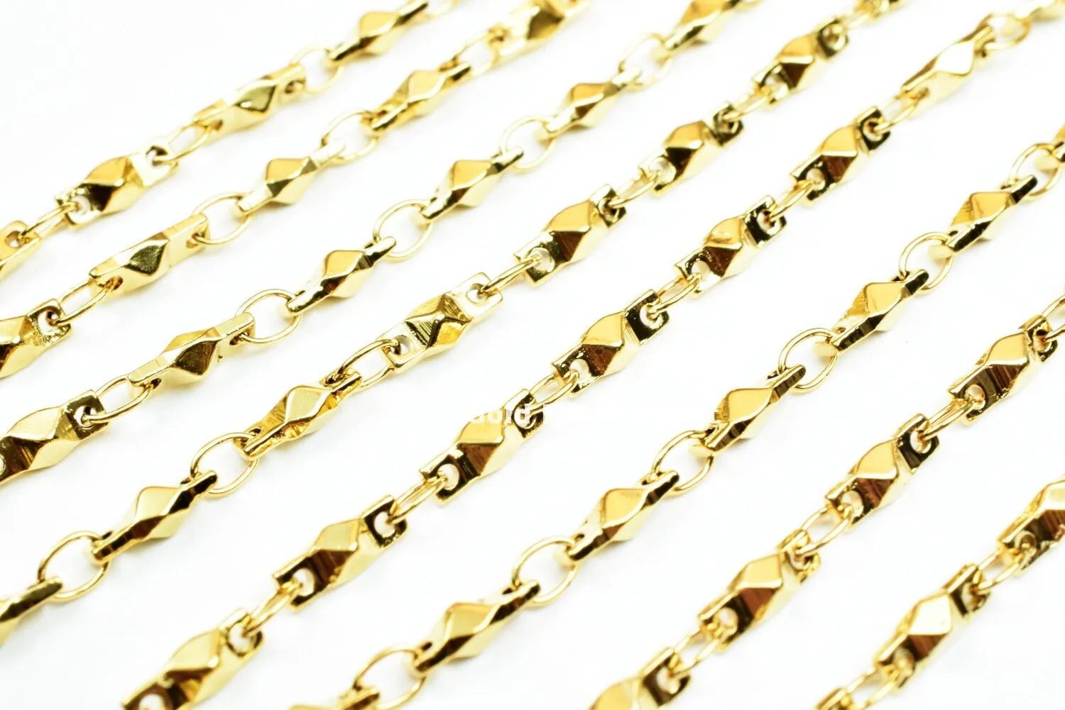 3 Foot 18K Gold Filled Look, Bar Chain Size 2.5mm Gold Filled Look, Findings Chain For Jewelry Making