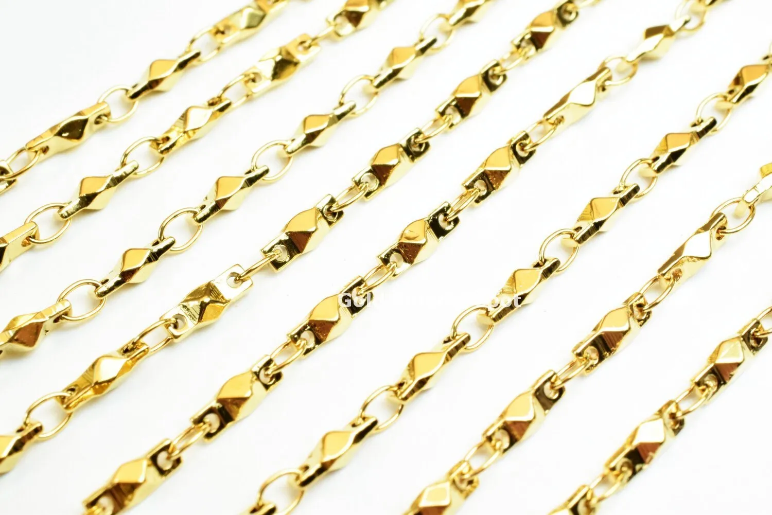 3 Foot 18K Gold Filled Look, Bar Chain Size 2.5mm Gold Filled Look, Findings Chain For Jewelry Making