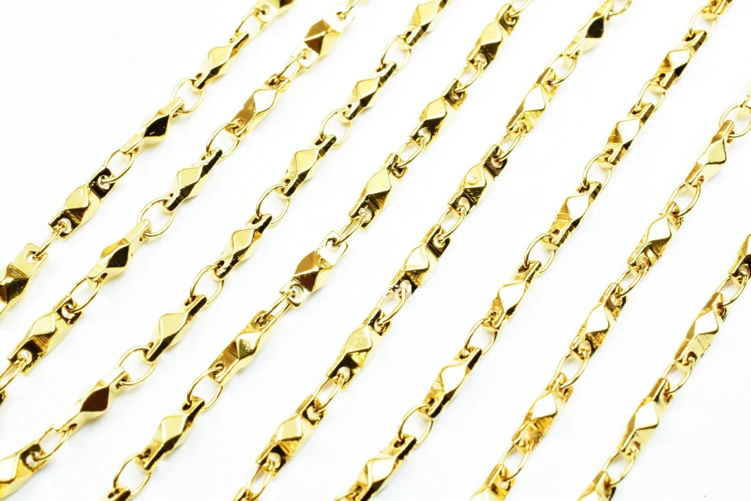 3 Foot 18K Gold Filled Look, Bar Chain Size 2.5mm Gold Filled Look, Findings Chain For Jewelry Making