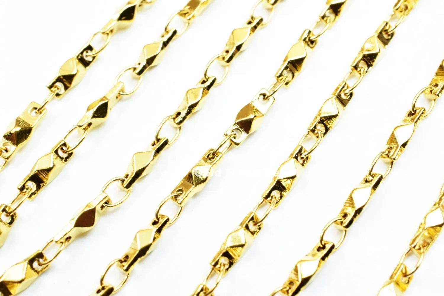 3 Foot 18K Gold Filled Look, Bar Chain Size 2.5mm Gold Filled Look, Findings Chain For Jewelry Making