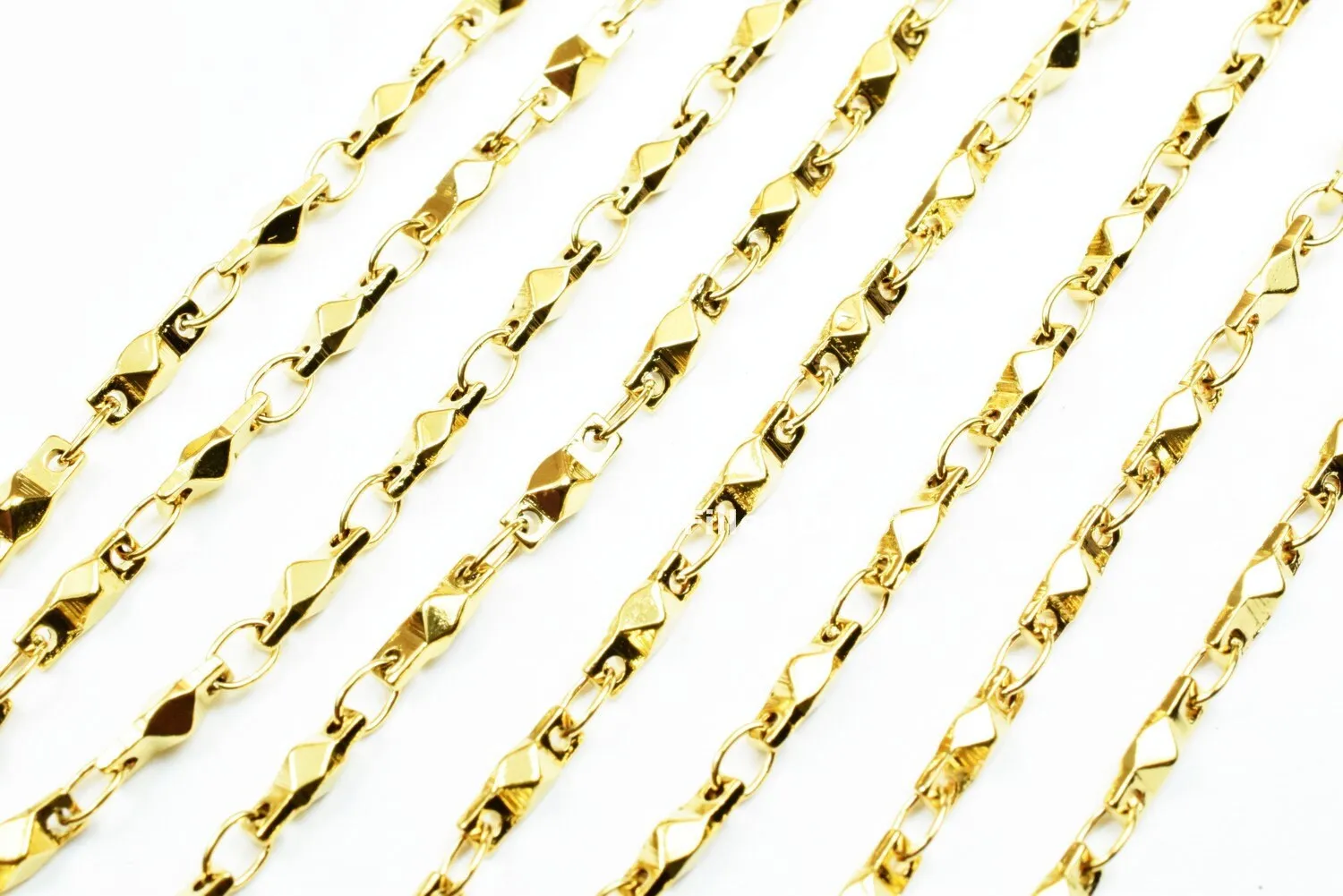 3 Foot 18K Gold Filled Look, Bar Chain Size 2.5mm Gold Filled Look, Findings Chain For Jewelry Making