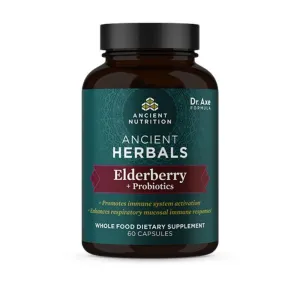 Ancient Nutrition, Elderberry   Probiotics, 60 Capsules