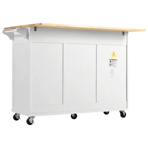 Bellemave® Rolling Kitchen Cart on Wheels with Foldable Counter Top and Slide-Out Shelf, Towel Rack and Drawer,