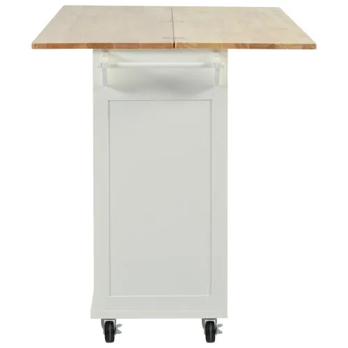 Bellemave® Rolling Kitchen Cart on Wheels with Foldable Counter Top and Slide-Out Shelf, Towel Rack and Drawer,