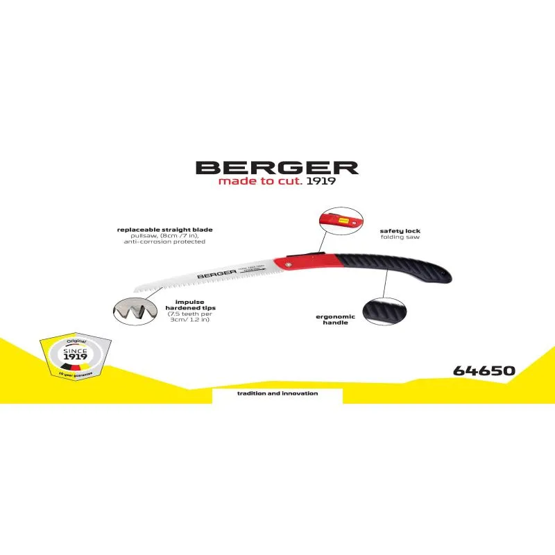 Berger Tools 64650 Pruning Saw, 7 Inch Folding