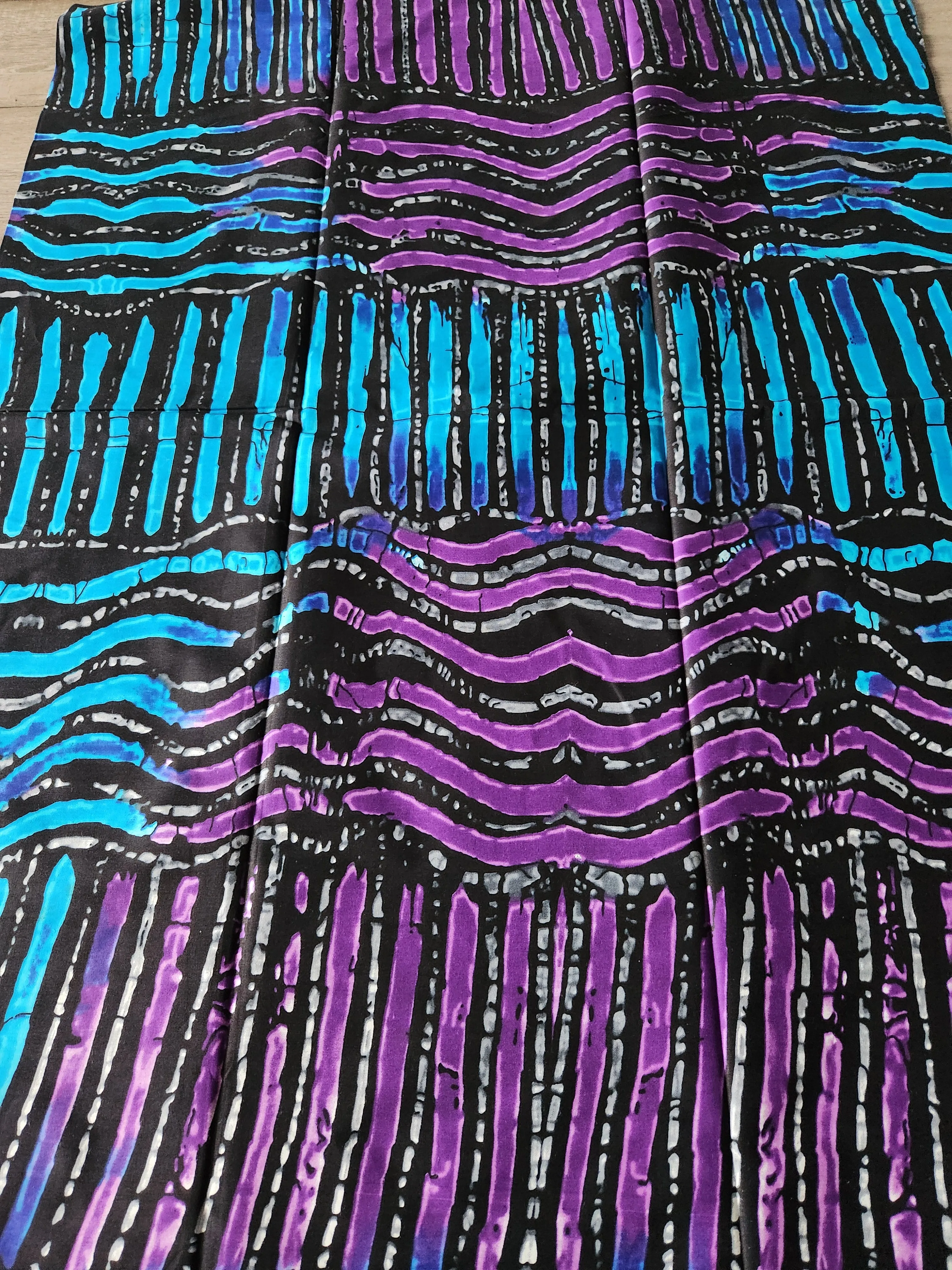 Black and Blue African Print Fabric, Ankara Fabric, AF197