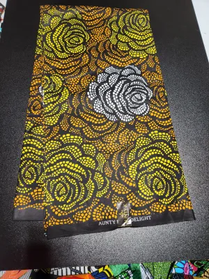 Black and Gold Ankara Print Fabric