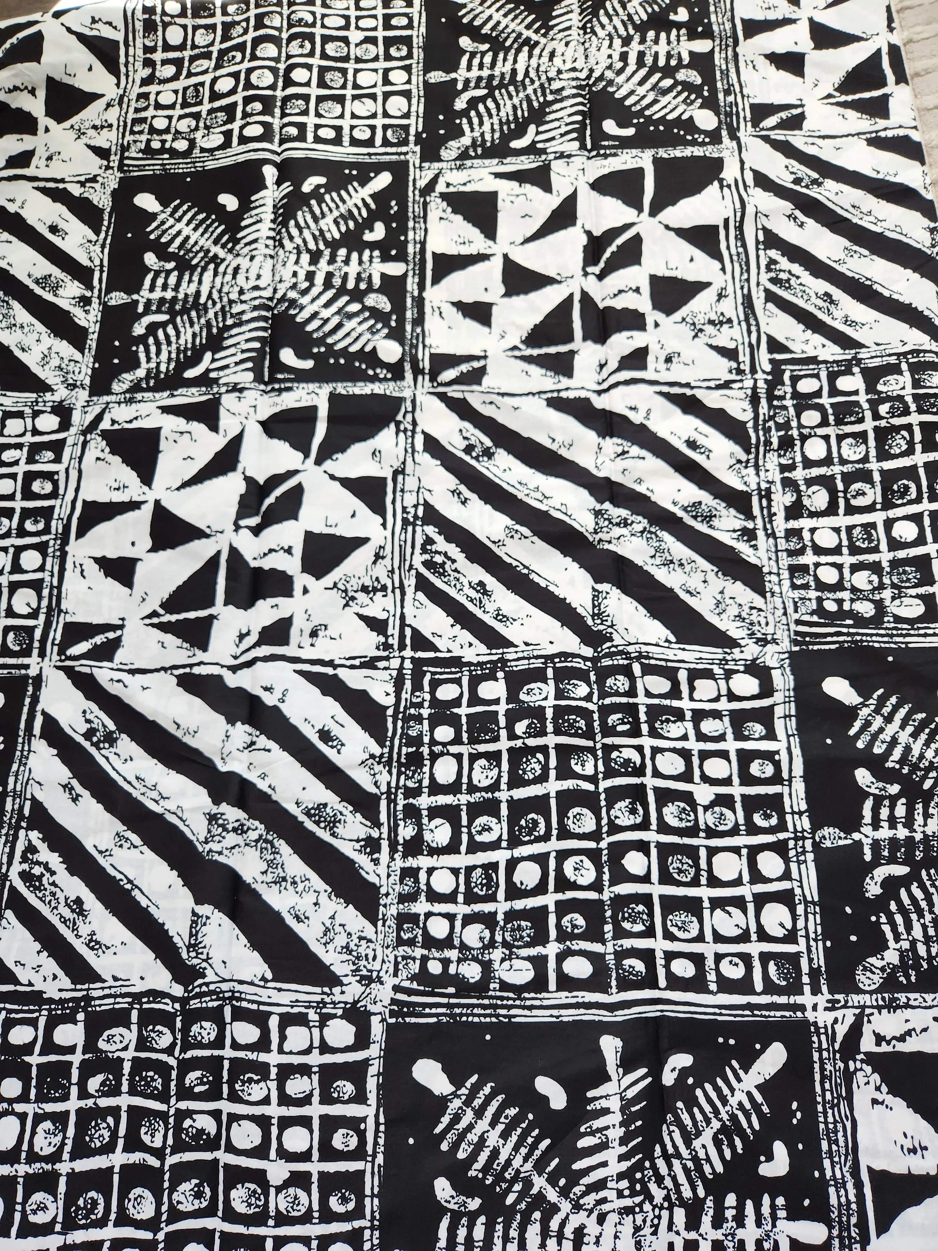 Black and White Monochrome Patchwork, Black and White Ankara Fabric