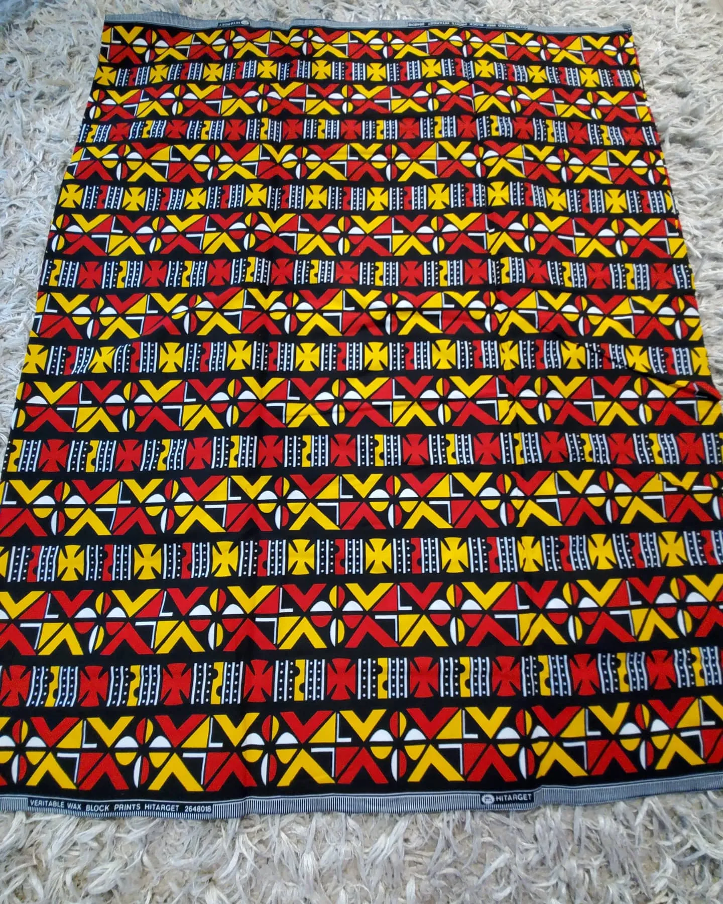 Black, Red and Yellow Multicolor African Ankara Fabric