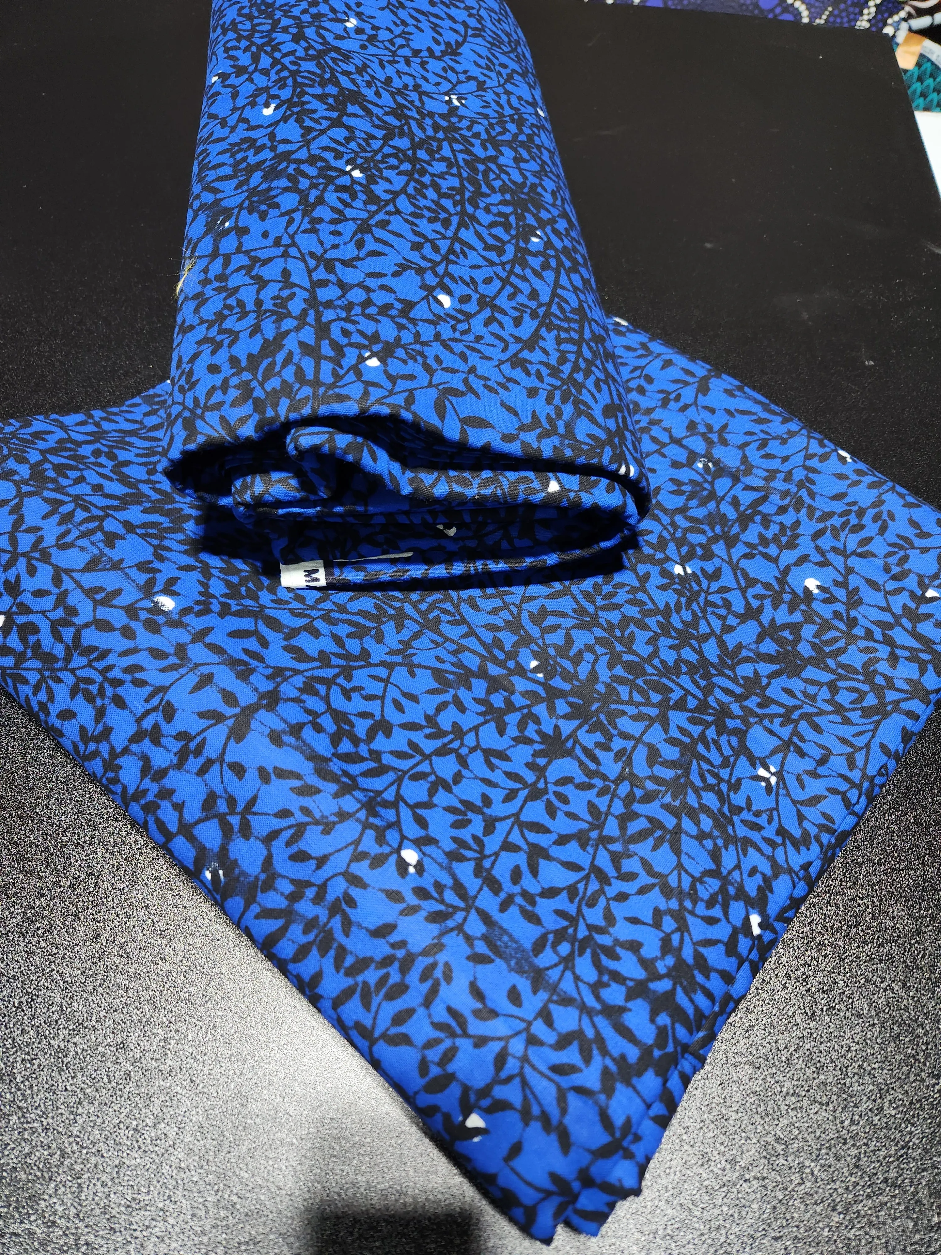 Blue and Black Ankara Print Fabric