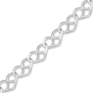 Bulk / Spooled Fancy Heart Chain in Sterling Silver (2.00 mm - 2.50 mm)