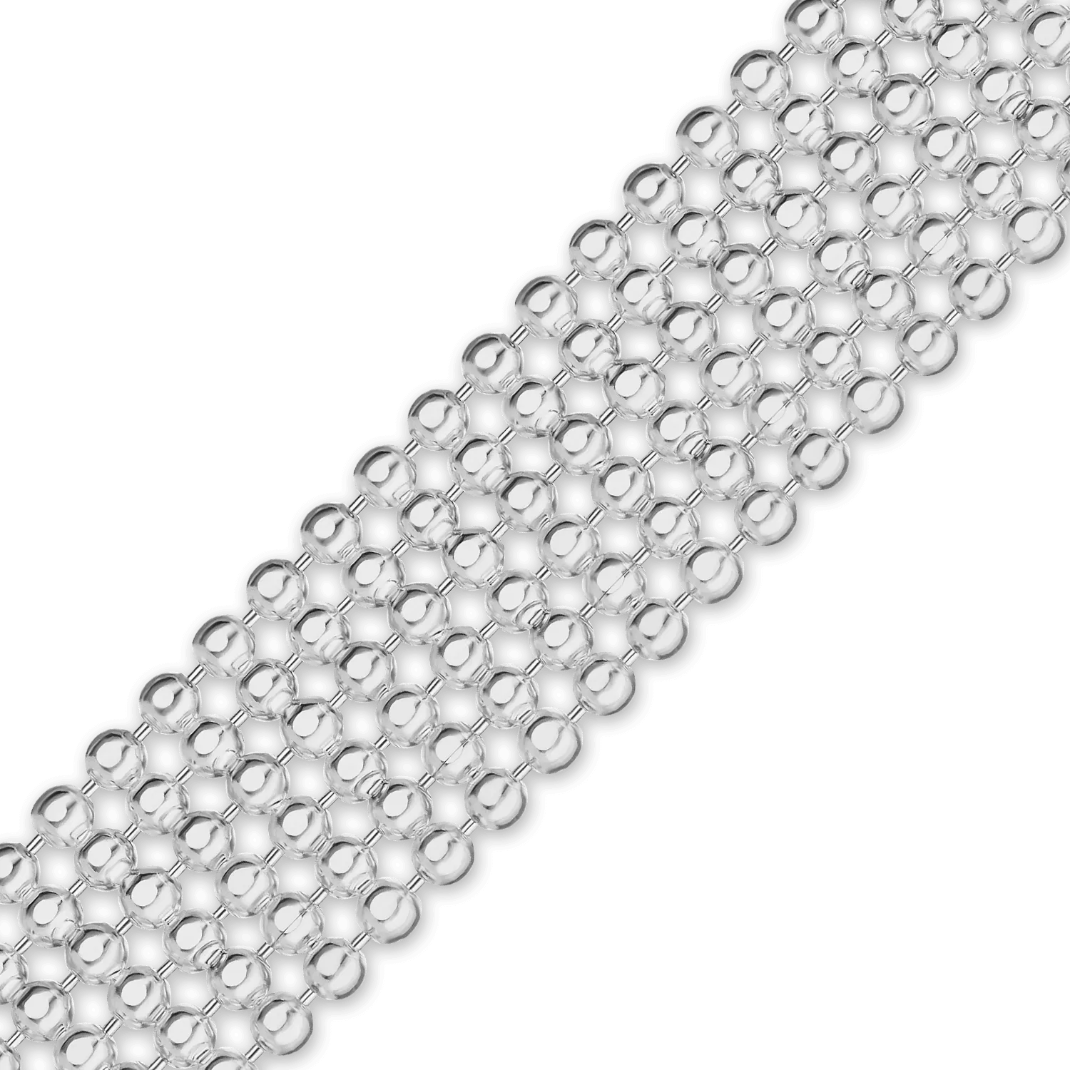 Bulk / Spooled Multi-Row Bead Chain in Sterling Silver (6.00 mm - 9.00 mm)