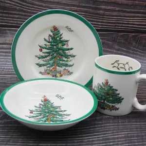 Christmas Tree Dinner Set for Children, Dinnerware Set, Food Tableware, Christmas Gift, Drop Shipping, 3 Pcs per Set