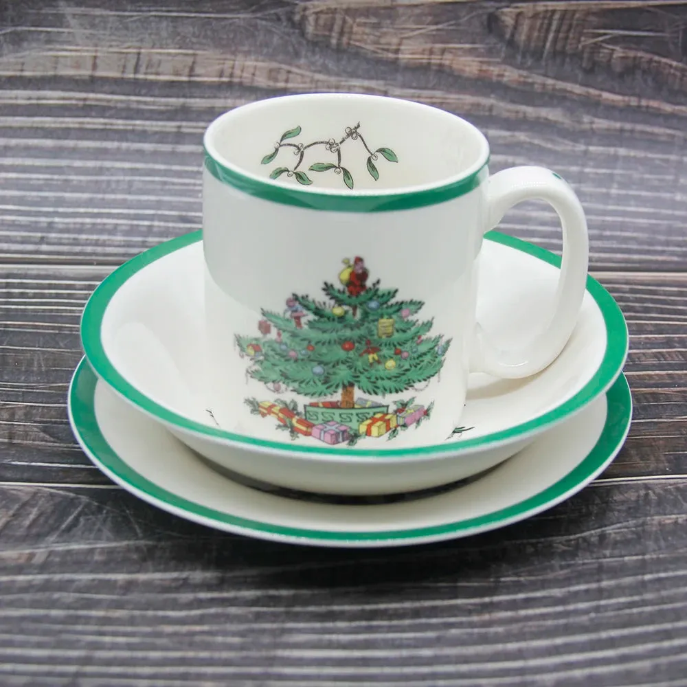 Christmas Tree Dinner Set for Children, Dinnerware Set, Food Tableware, Christmas Gift, Drop Shipping, 3 Pcs per Set