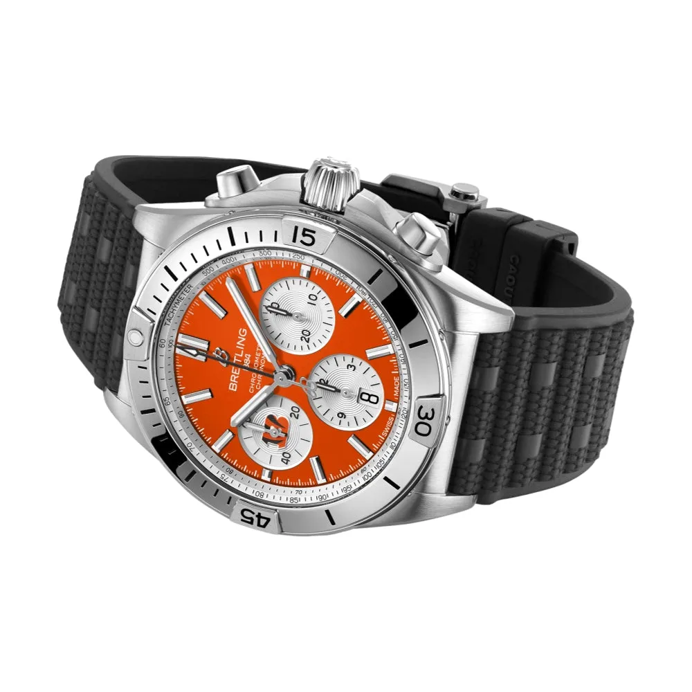 Chronomat B01 NFL Cincinnati Bengals Limited Edition, 42mm on Rubber Strap