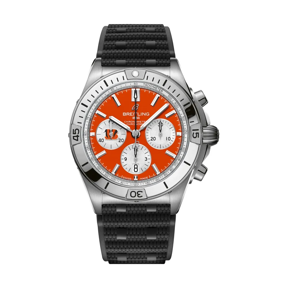 Chronomat B01 NFL Cincinnati Bengals Limited Edition, 42mm on Rubber Strap