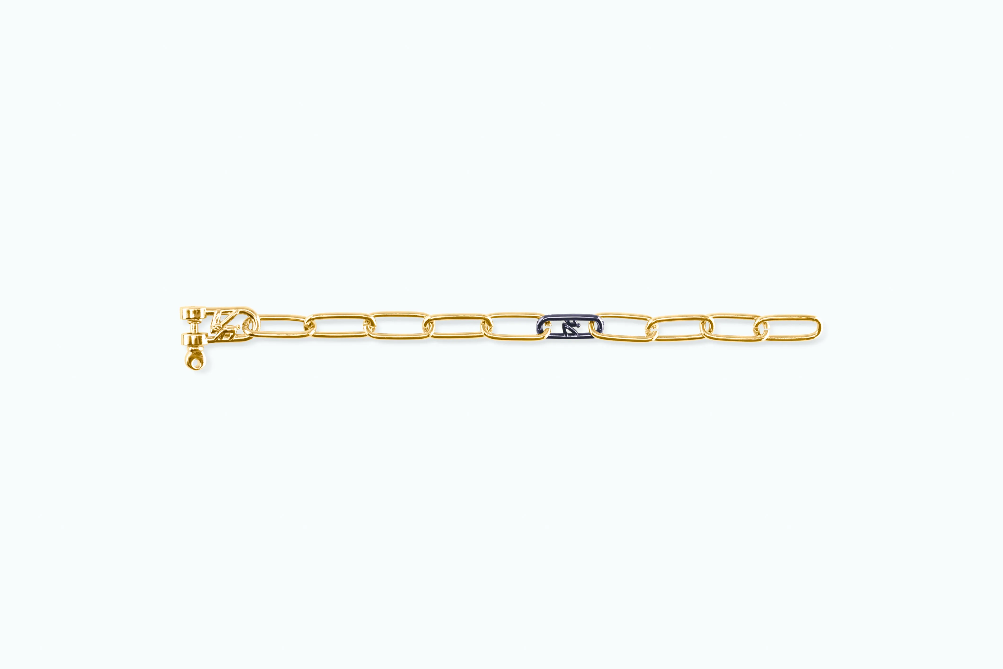 Electro Signature Chain Bracelet Gold Metal Gray