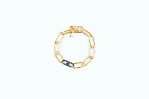 Electro Signature Chain Bracelet Gold Metal Gray