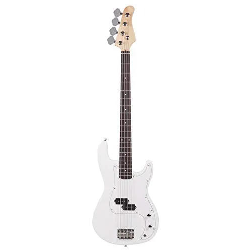 Exquisite Burning Fire Style Electric Bass Guitar White - Beginner Kits, Stylish Bass Guitar, Premium Quality & Affordable Musical Instrument