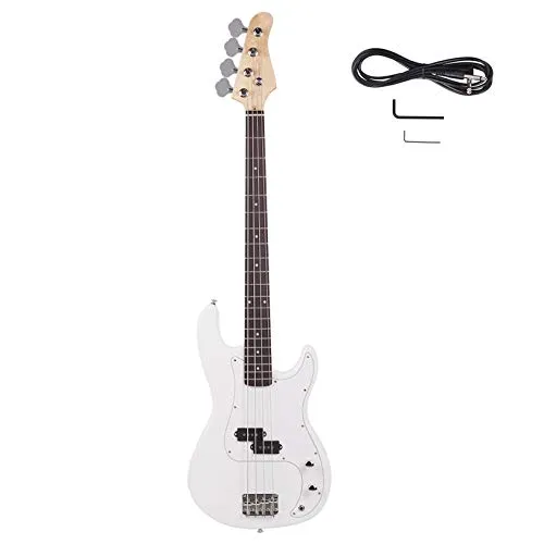 Exquisite Burning Fire Style Electric Bass Guitar White - Beginner Kits, Stylish Bass Guitar, Premium Quality & Affordable Musical Instrument