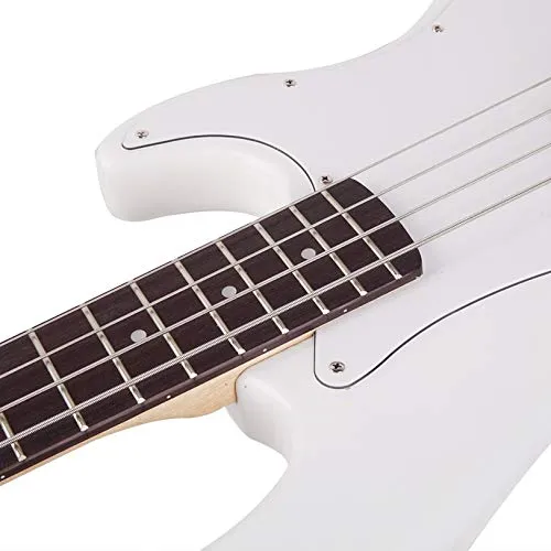 Exquisite Burning Fire Style Electric Bass Guitar White - Beginner Kits, Stylish Bass Guitar, Premium Quality & Affordable Musical Instrument