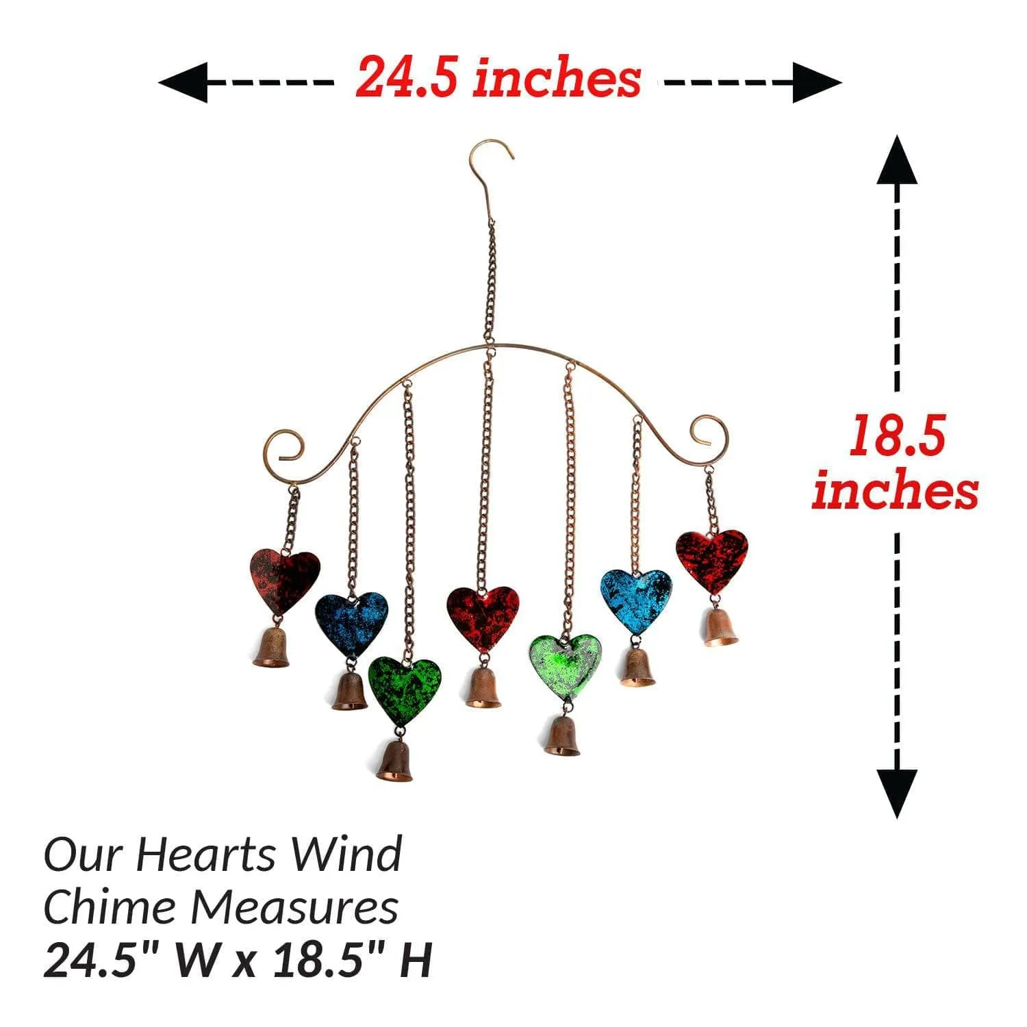 Hearts Multicolor Wind Chime