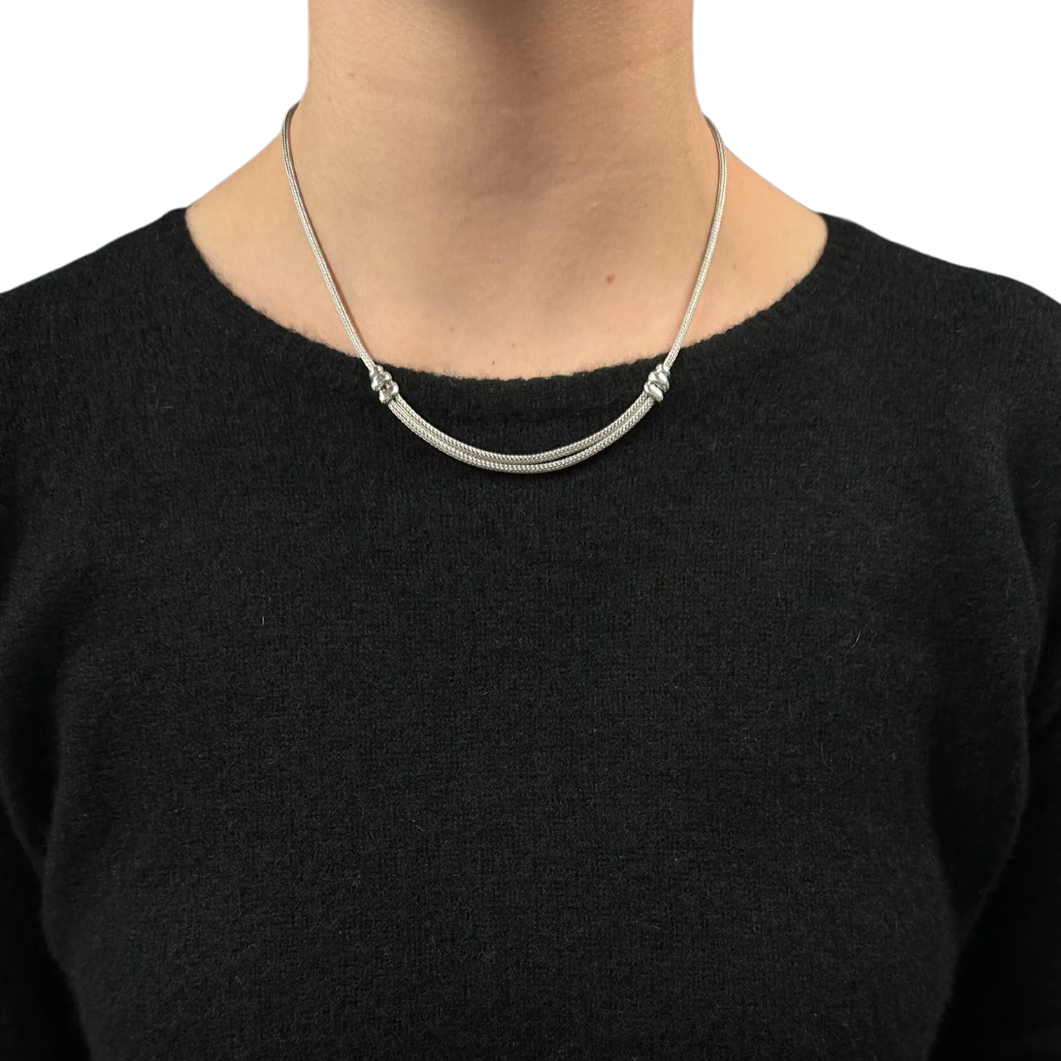 Italian 18k Gold White Gold Necklace