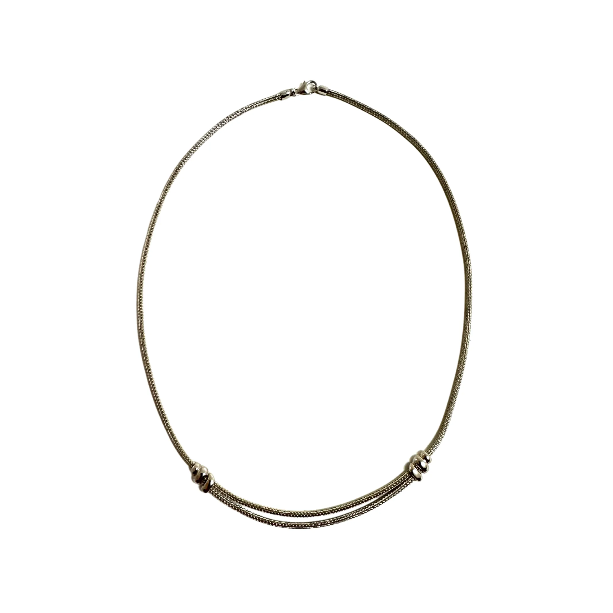 Italian 18k Gold White Gold Necklace