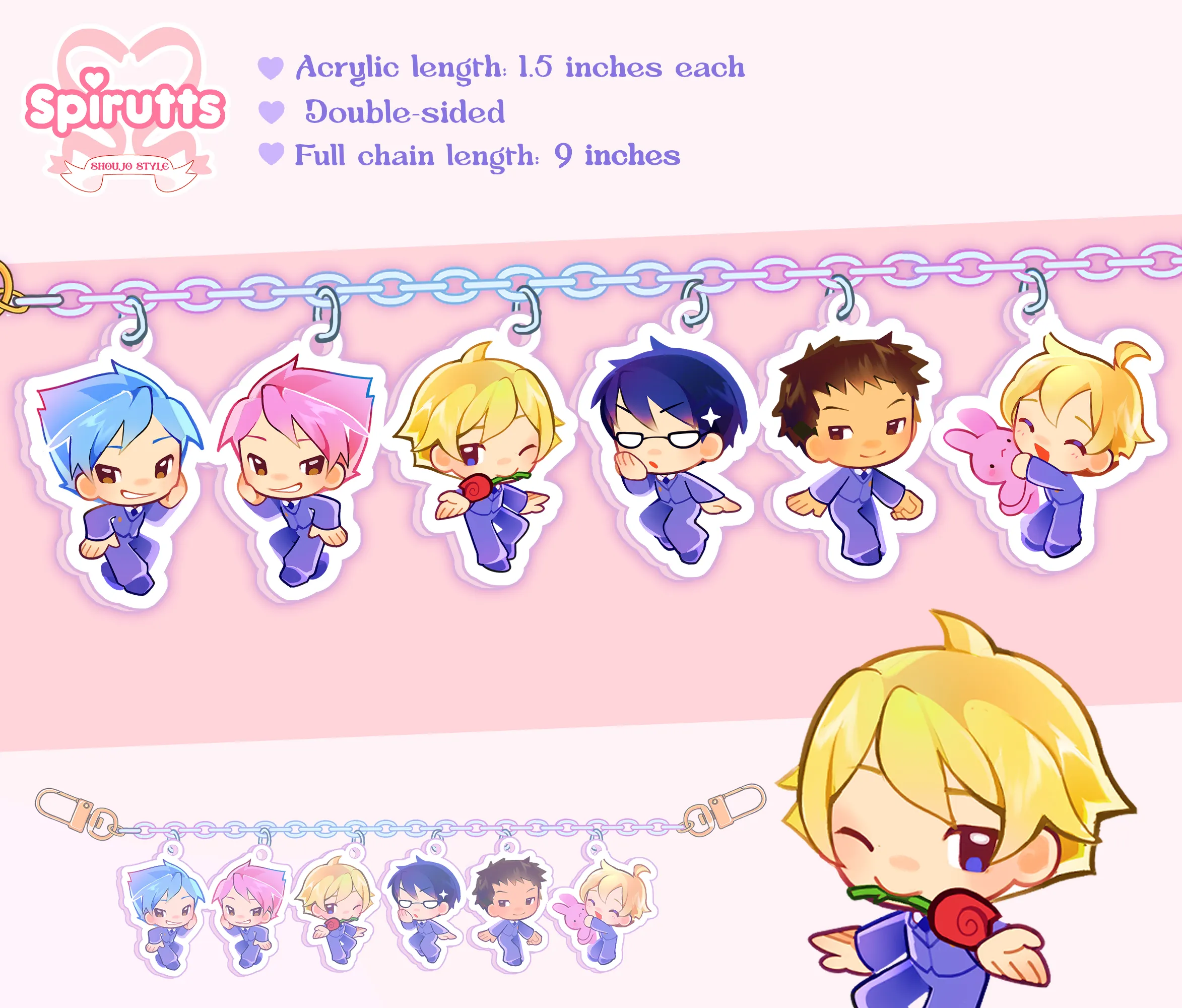 KEYCHAIN - Maybe You're My Love~! - Double-sided acrylic/Charm Chain