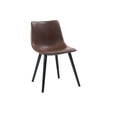 Leopoldo Upholstered Brown Leatherette Side Chair