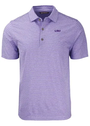 LSU Tigers Men's Polo Cutter & Buck Forge Eco  Stripe Stretch