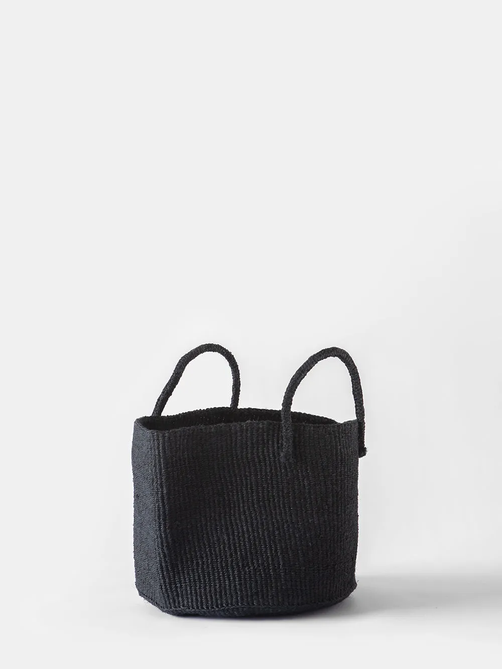 Sisal Handled Basket in Black