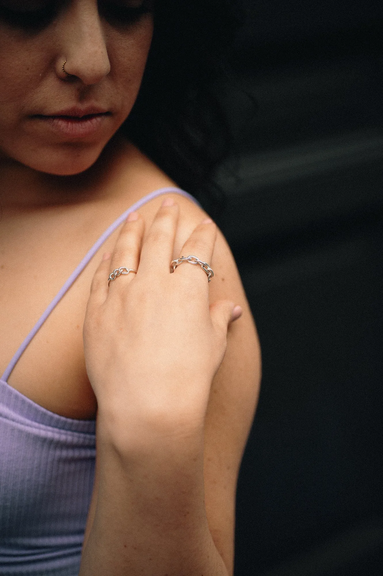 Sterling Silver Chain Link Stacking Ring