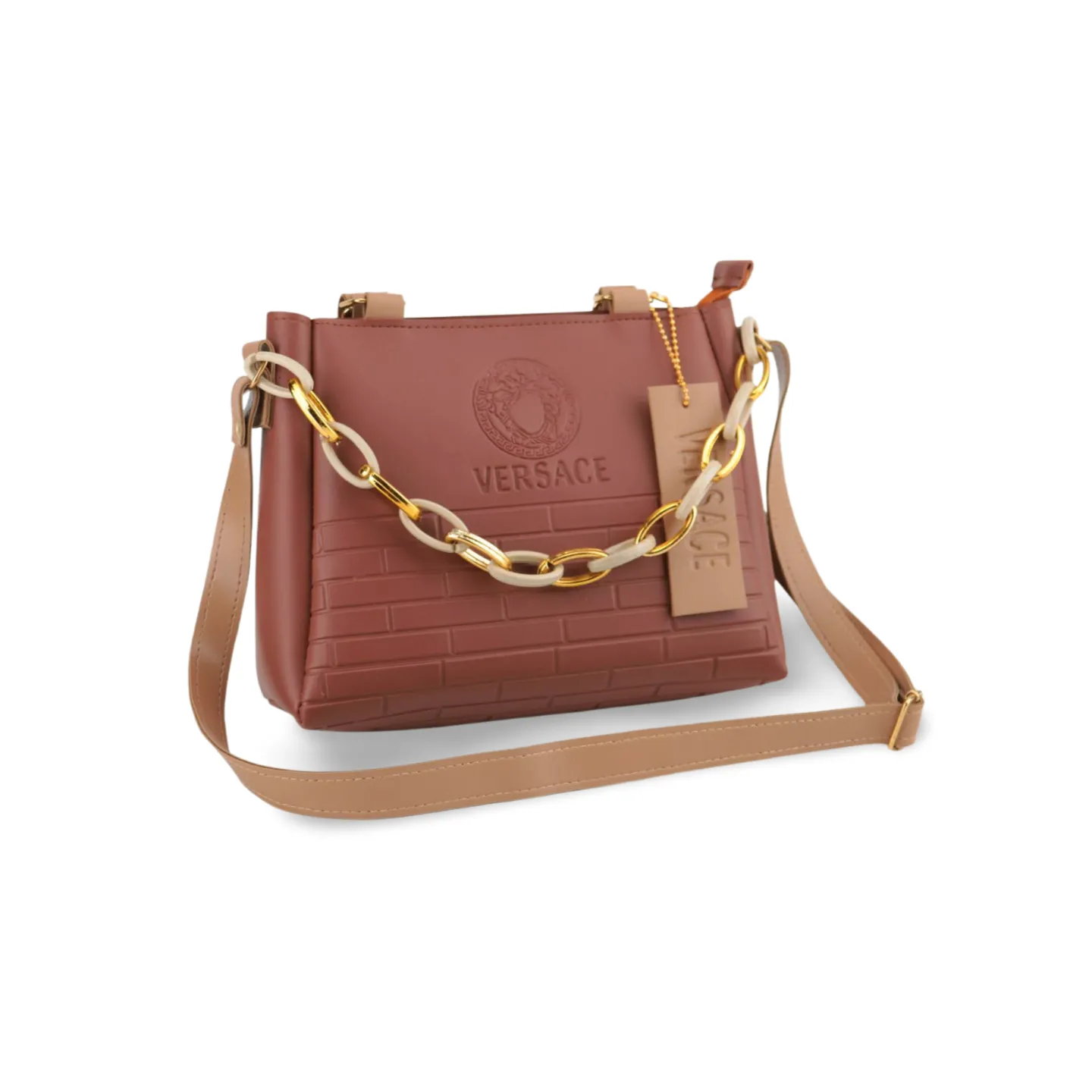 Stylish Small Chain Shoulder Bag with Gold-Tone Chain Strap