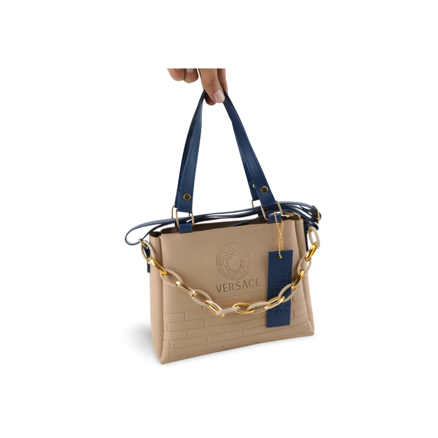 Stylish Small Chain Shoulder Bag with Gold-Tone Chain Strap