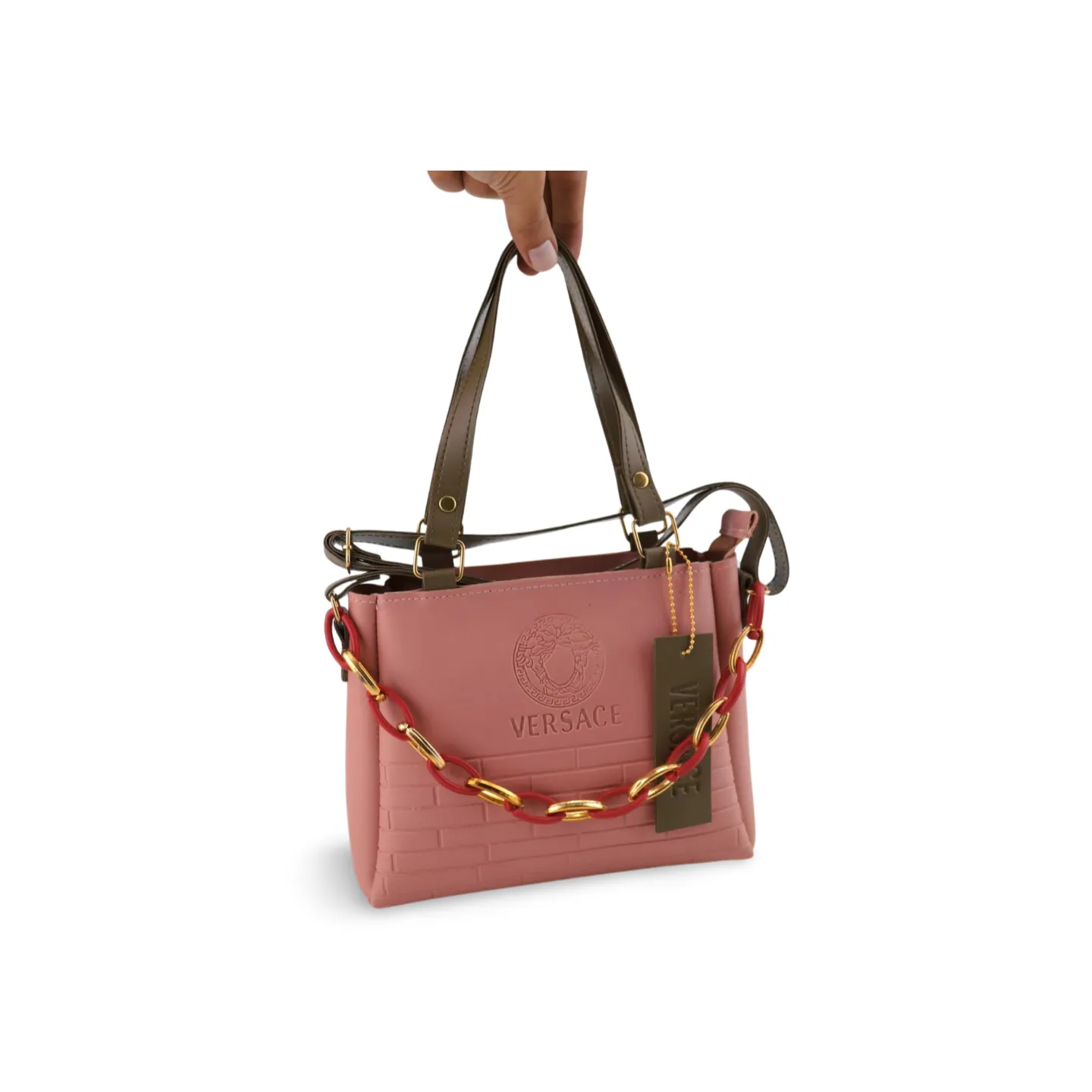 Stylish Small Chain Shoulder Bag with Gold-Tone Chain Strap