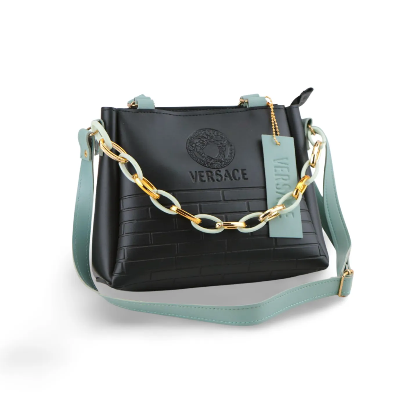 Stylish Small Chain Shoulder Bag with Gold-Tone Chain Strap