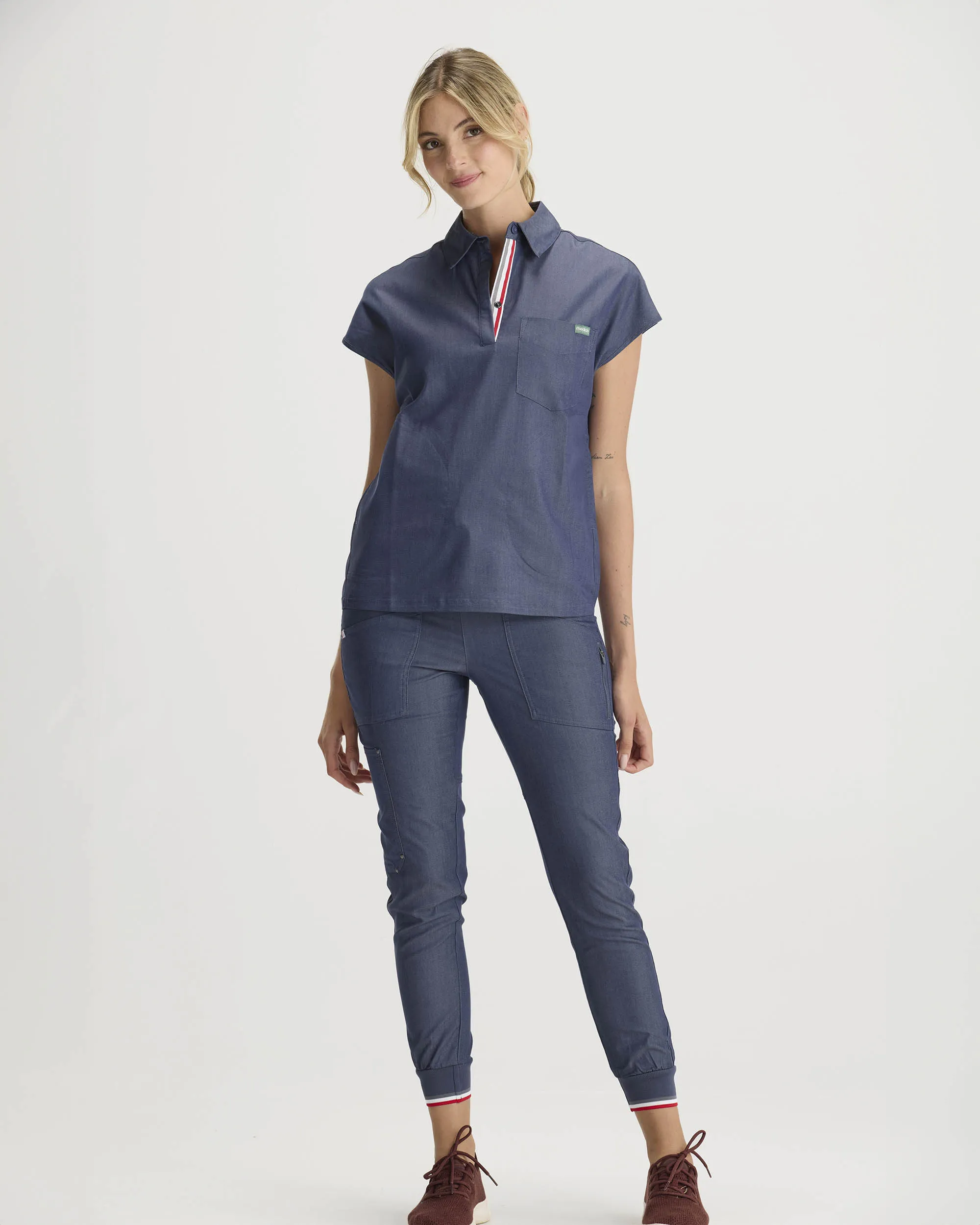 TENCEL™ Capri‎ ‎ Collared Scrub Top