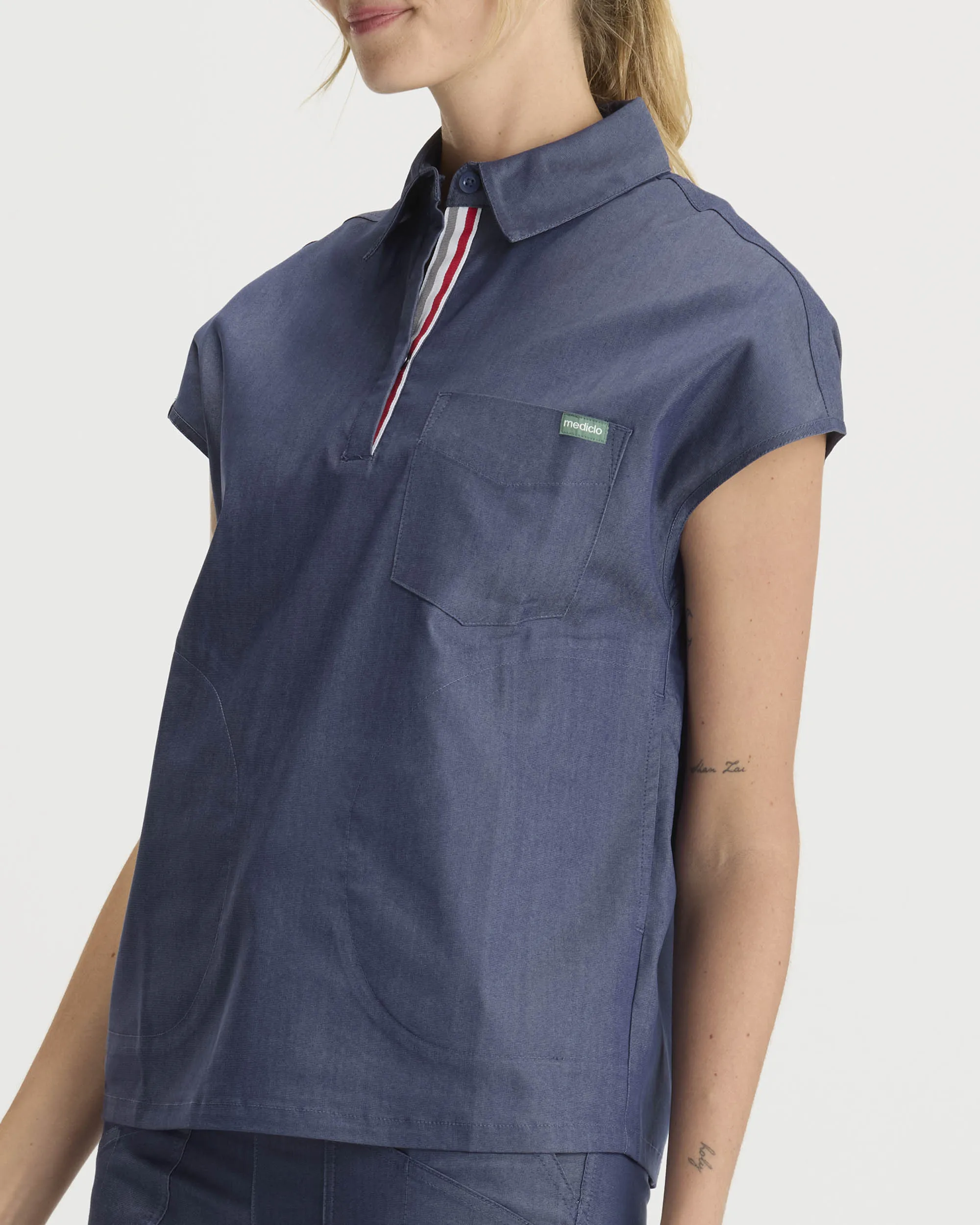 TENCEL™ Capri‎ ‎ Collared Scrub Top