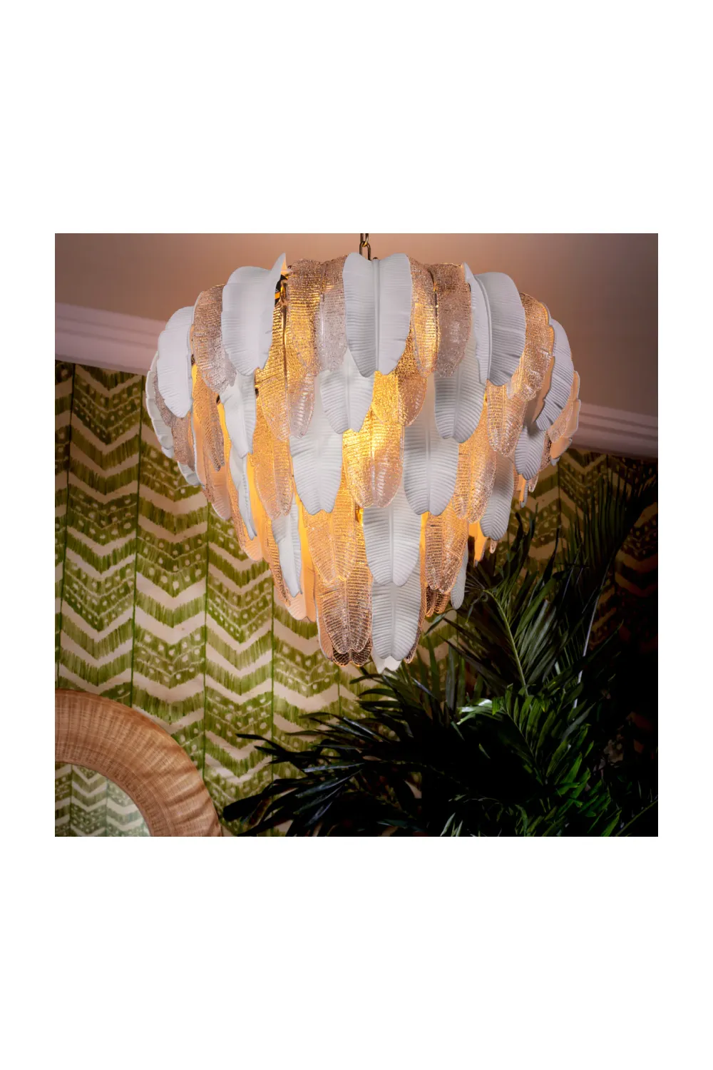 Textured Glass Layered Chandelier | Eichholtz Saint Lucia