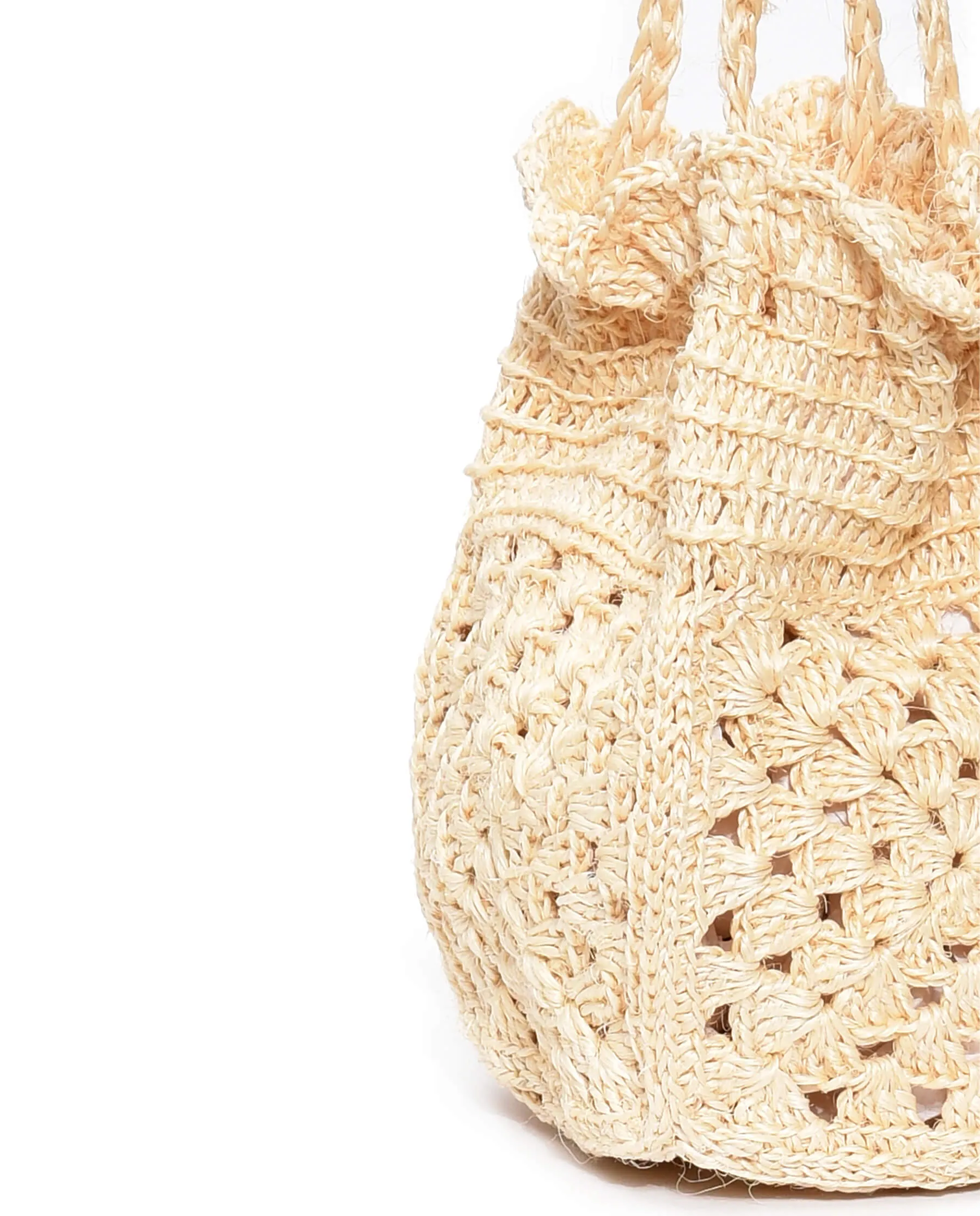 The Crochet Drawstring Bag. -- Natural