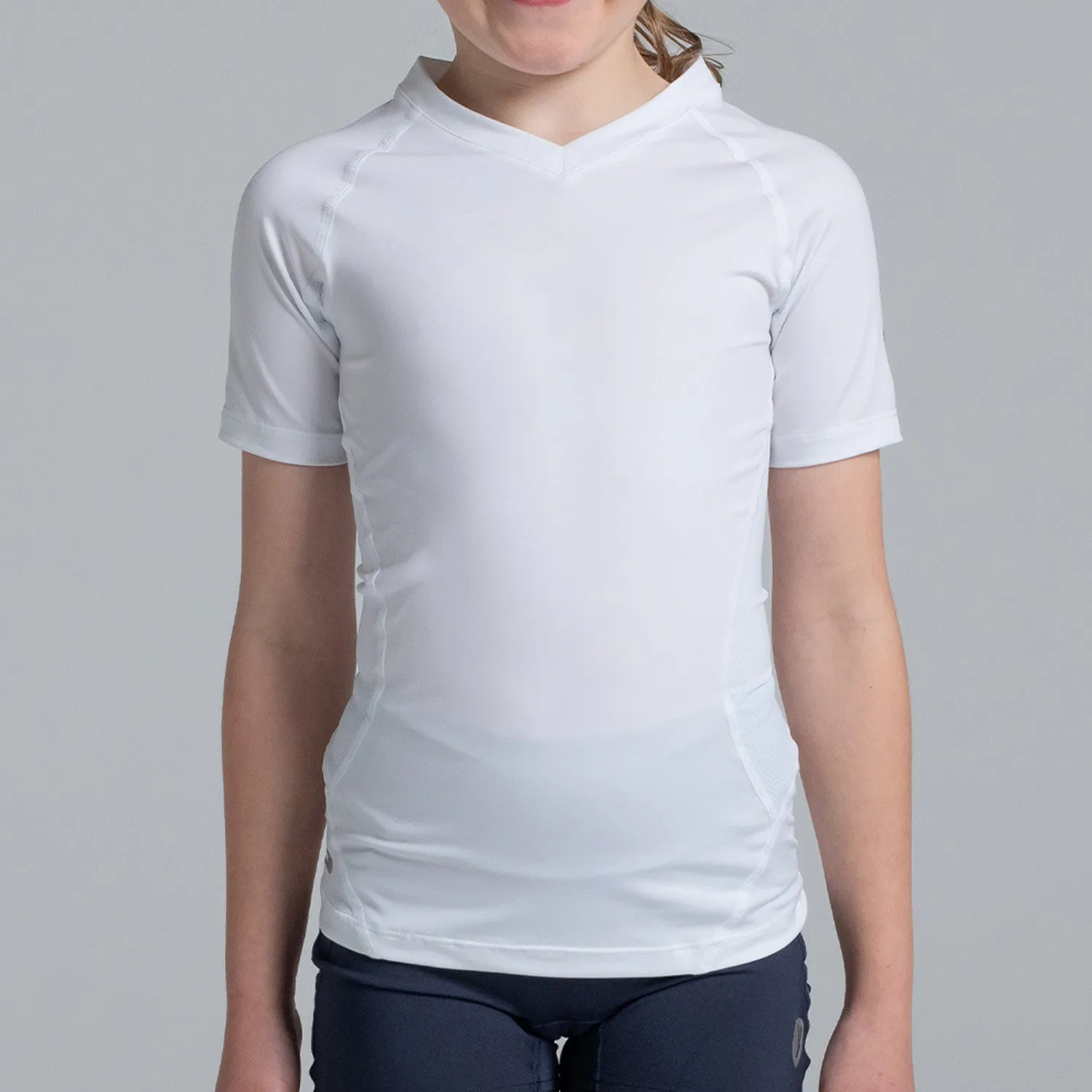 Valour Compression - Girls White Short Sleeve Top